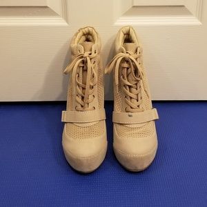 ASOS Taupe Faux Suede Combat Bootie